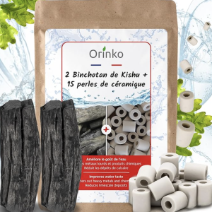 Charbons Binchotan et Perles de Céramique pour Purifier l'eau du Robinet